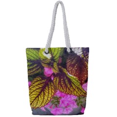 Coleus & Petunia Full Print Rope Handle Tote (small) by Riverwoman