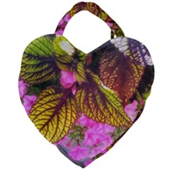 Coleus & Petunia Giant Heart Shaped Tote by Riverwoman