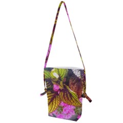 Coleus & Petunia Folding Shoulder Bag by Riverwoman