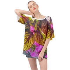 Coleus & Petunia Oversized Chiffon Top