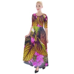 Coleus & Petunia Half Sleeves Maxi Dress by Riverwoman