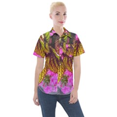 Coleus & Petunia Women s Short Sleeve Pocket Shirt