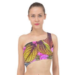 Coleus & Petunia Spliced Up Bikini Top  by Riverwoman