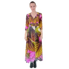 Coleus & Petunia Button Up Maxi Dress