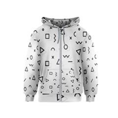 Memphis Pattern Kids  Zipper Hoodie by Vaneshart