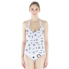 Memphis Pattern Halter Swimsuit by Vaneshart