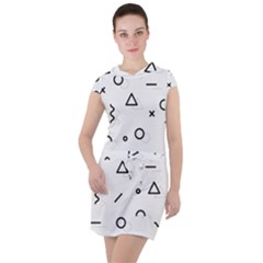 Memphis Pattern Drawstring Hooded Dress