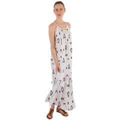 Memphis Pattern Cami Maxi Ruffle Chiffon Dress by Vaneshart