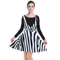 Vector Zebra Stripes Seamless Pattern Plunge Pinafore Dress by Vaneshart