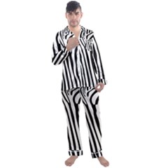 Vector Zebra Stripes Seamless Pattern Men s Satin Pajamas Long Pants Set by Vaneshart