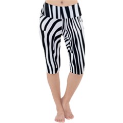 Vector Zebra Stripes Seamless Pattern Lightweight Velour Cropped Yoga Leggings by Vaneshart