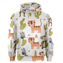 Cute Safari Animals Seamless Pattern Men s Pullover Hoodie by Vaneshart