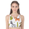 Cute Safari Animals Seamless Pattern Tank Bikini Top View1