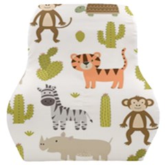 Cute Safari Animals Seamless Pattern Car Seat Back Cushion  by Vaneshart