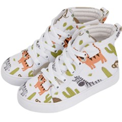 Cute Safari Animals Seamless Pattern Kids  Hi-top Skate Sneakers by Vaneshart