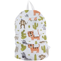 Cute Safari Animals Seamless Pattern Foldable Lightweight Backpack by Vaneshart