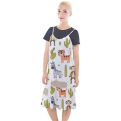 Cute Safari Animals Seamless Pattern Camis Fishtail Dress