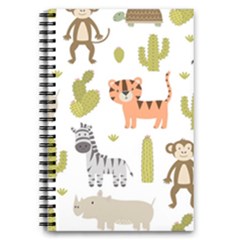 Cute Safari Animals Seamless Pattern 5 5  X 8 5  Notebook by Vaneshart