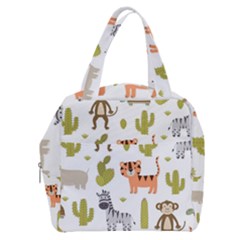 Cute Safari Animals Seamless Pattern Boxy Hand Bag by Vaneshart