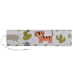 Cute Safari Animals Seamless Pattern Roll Up Canvas Pencil Holder (l) by Vaneshart