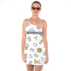 Memphis Seamless Patterns One Soulder Bodycon Dress by Vaneshart