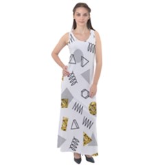 Memphis Seamless Patterns Sleeveless Velour Maxi Dress by Vaneshart