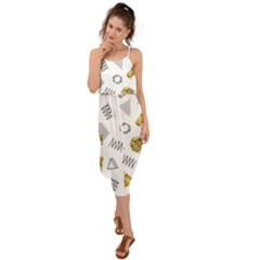 Memphis Seamless Patterns Waist Tie Cover Up Chiffon Dress