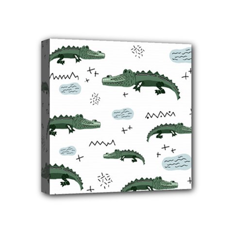 Vector Seamless Pattern With Cute Crocodiles Mini Canvas 4  X 4  (stretched) by Vaneshart