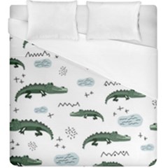 Vector Seamless Pattern With Cute Crocodiles Duvet Cover (king Size) by Vaneshart