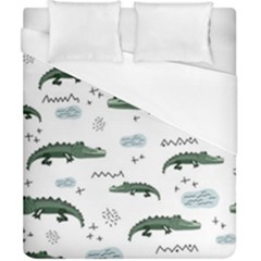 Vector Seamless Pattern With Cute Crocodiles Duvet Cover (california King Size) by Vaneshart