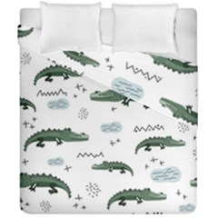 Vector Seamless Pattern With Cute Crocodiles Duvet Cover Double Side (california King Size) by Vaneshart