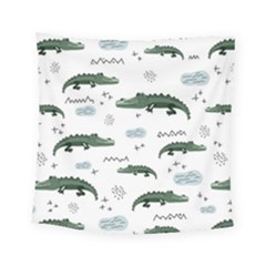 Vector Seamless Pattern With Cute Crocodiles Square Tapestry (small) by Vaneshart