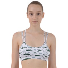 Vector Seamless Pattern With Cute Crocodiles Line Them Up Sports Bra