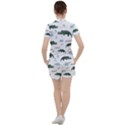 Vector Seamless Pattern With Cute Crocodiles Women s Tee and Shorts Set View2