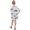 Vector Seamless Pattern With Cute Crocodiles Kids  One Piece Chiffon Dress View2