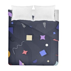 Memphis Pattern With Geometric Shapes Duvet Cover Double Side (full/ Double Size)