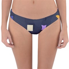 Memphis Pattern With Geometric Shapes Reversible Hipster Bikini Bottoms