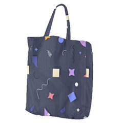 Memphis Pattern With Geometric Shapes Giant Grocery Tote by Vaneshart