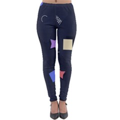 Memphis Pattern With Geometric Shapes Lightweight Velour Leggings by Vaneshart