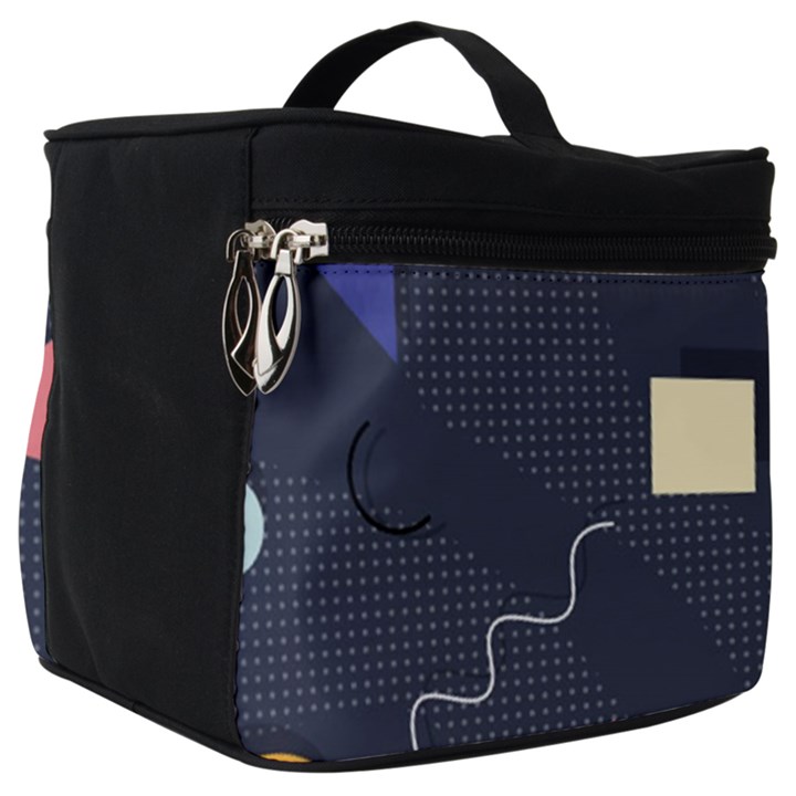 Memphis Pattern With Geometric Shapes Make Up Travel Bag (Big)