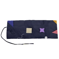 Memphis Pattern With Geometric Shapes Roll Up Canvas Pencil Holder (s) by Vaneshart