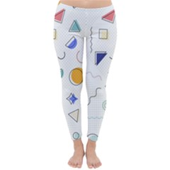 Memphis Pattern With Geometric Shapes Classic Winter Leggings by Vaneshart