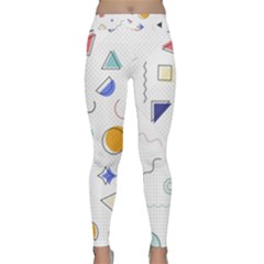 Memphis Pattern With Geometric Shapes Classic Yoga Leggings by Vaneshart