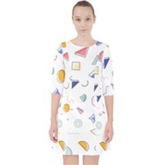 Memphis Pattern With Geometric Shapes Pocket Dress by Vaneshart