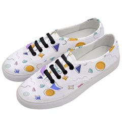 Memphis Pattern With Geometric Shapes Women s Classic Low Top Sneakers by Vaneshart