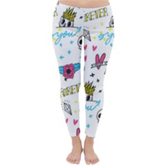 Emo Teens Doodle Seamless Classic Winter Leggings by Vaneshart