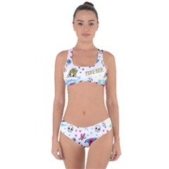 Emo Teens Doodle Seamless Criss Cross Bikini Set by Vaneshart