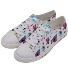 Emo Teens Doodle Seamless Women s Low Top Canvas Sneakers by Vaneshart