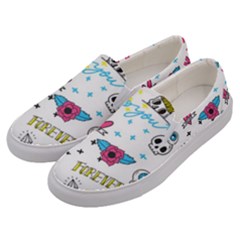 Emo Teens Doodle Seamless Men s Canvas Slip Ons by Vaneshart