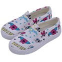 Emo Teens Doodle Seamless Kids  Canvas Slip Ons View2